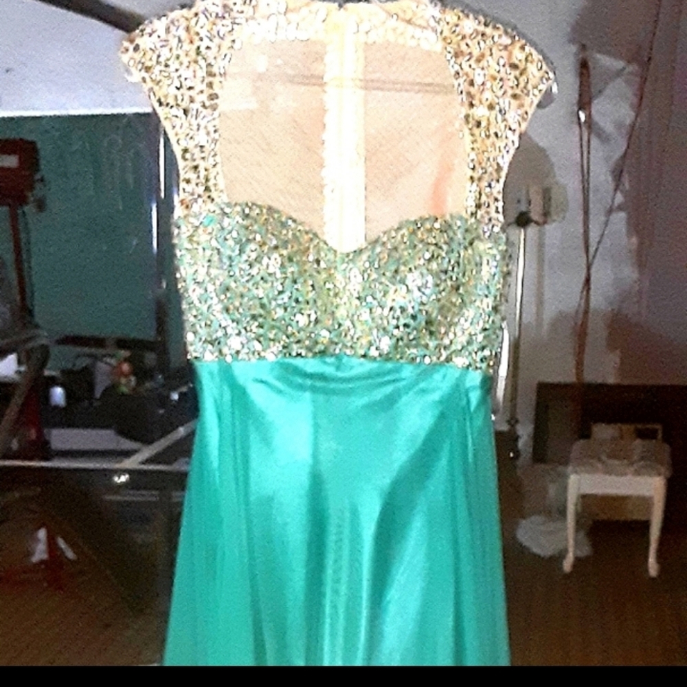 Emerald empire waist dress